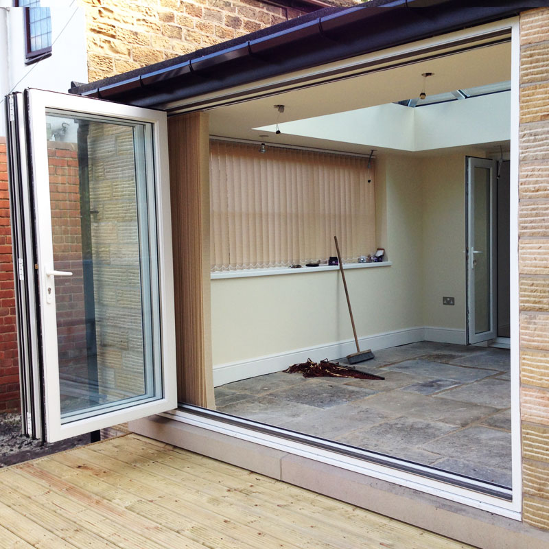 12ft White uPVC Bifold Folding Doors | Flying Doors