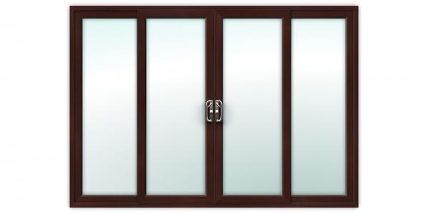 10ft Rosewood uPVC Sliding Patio Doors