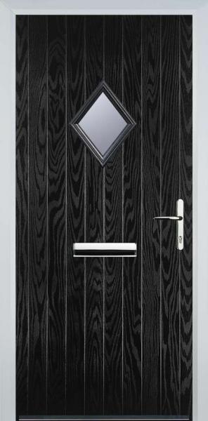 Black 1 Diamond Composite Front Door