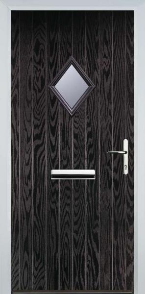 Black Brown 1 Diamond Composite Front Door