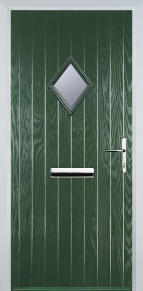 Green 1 Diamond Composite Front Door