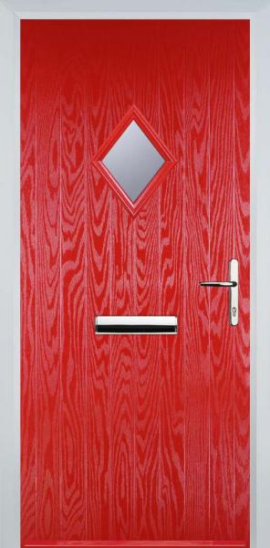 Poppy Red 1 Diamond Composite Front Door