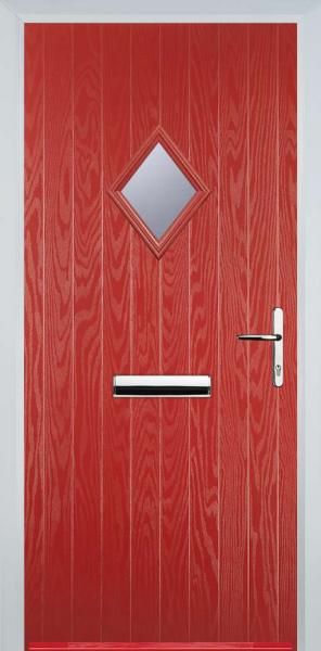 Red 1 Diamond Composite Front Door