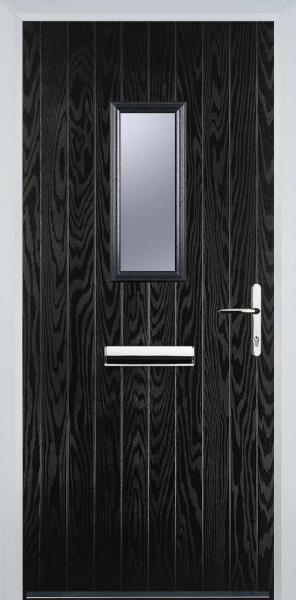 Black 1 Square Composite Front Door