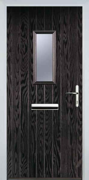 Black Brown 1 Square Composite Front Door