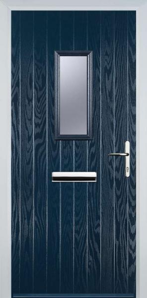 Blue 1 Square Composite Front Door