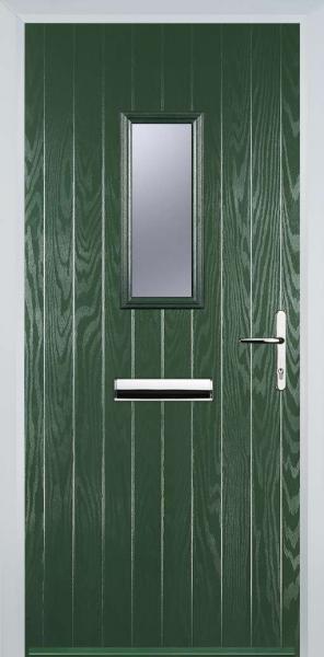 Green 1 Square Composite Front Door