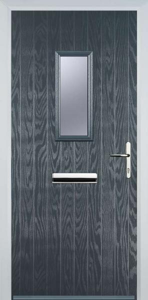 Grey 1 Square Composite Front Door