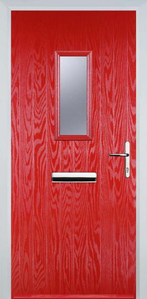 Poppy Red 1 Square Composite Front Door