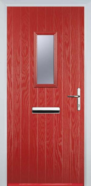 Red 1 Square Composite Front Door