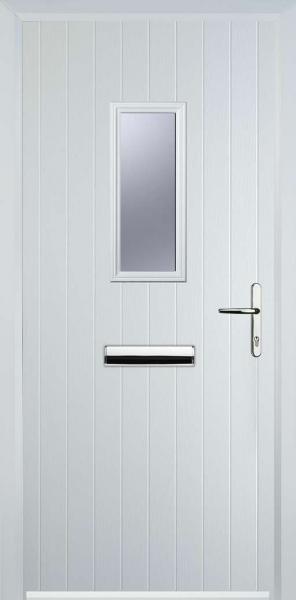 White 1 Square Composite Front Door