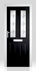 Victorian Right Hand Black Composite Front Door