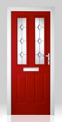 Victorian Left Hand Red Composite Front Door