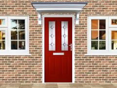 Victorian Left Hand Red Composite Front Door