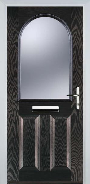 Black Brown 2 Panel 1 Arch Composite Front Door