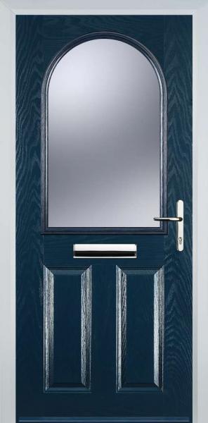 Blue 2 Panel 1 Arch Composite Front Door