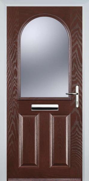 Dark Wood 2 Panel 1 Arch Composite Front Door