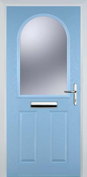 Duck Egg Blue 2 Panel 1 Arch Composite Front Door