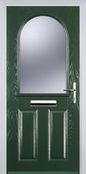 Green 2 Panel 1 Arch Composite Front Door