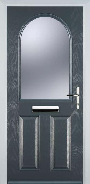 Grey 2 Panel 1 Arch Composite Front Door