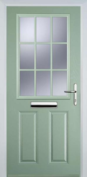 Chartwell Green 2 Panel 1 Grill Composite Front Door