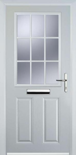 White 2 Panel 1 Grill Composite Front Door