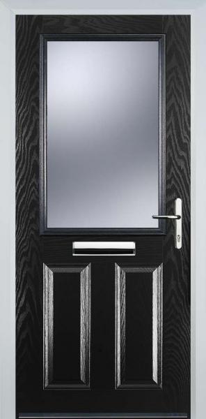 Black 2 Panel 1 Square Composite Front Door