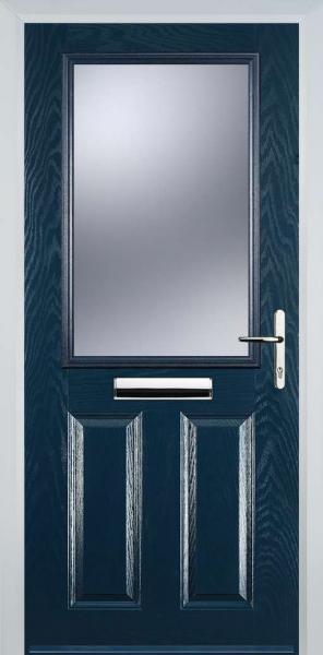 Blue 2 Panel 1 Square Composite Front Door