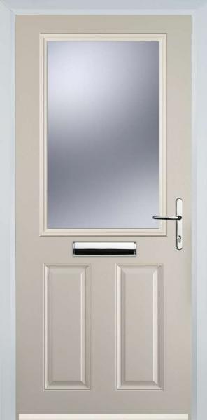 Cream 2 Panel 1 Square Composite Front Door