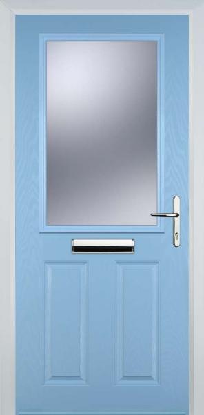 Duck Egg Blue 2 Panel 1 Square Composite Front Door