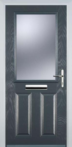 Grey 2 Panel 1 Square Composite Front Door