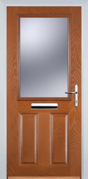 Oak 2 Panel 1 Square Composite Front Door