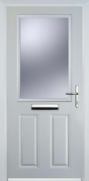 White 2 Panel 1 Square Composite Front Door