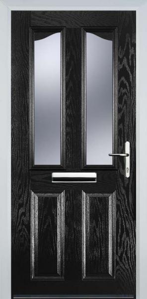 Black 2 Panel 2 Angle Composite Front Door