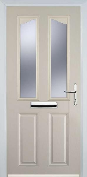 Cream 2 Panel 2 Angle Composite Front Door