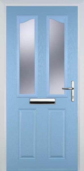 Duck Egg Blue 2 Panel 2 Angle Composite Front Door