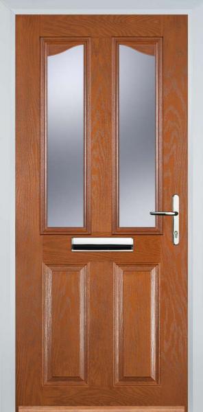 Oak 2 Panel 2 Angle Composite Front Door