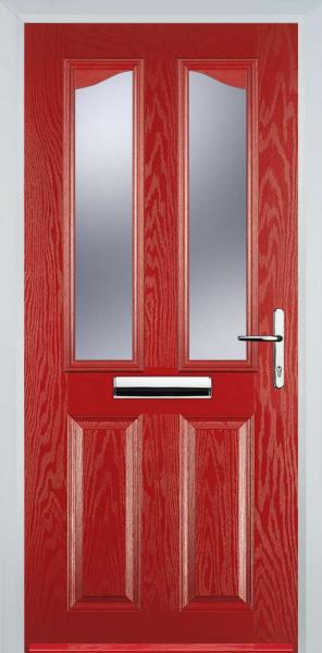 Red 2 Panel 2 Angle Composite Front Door