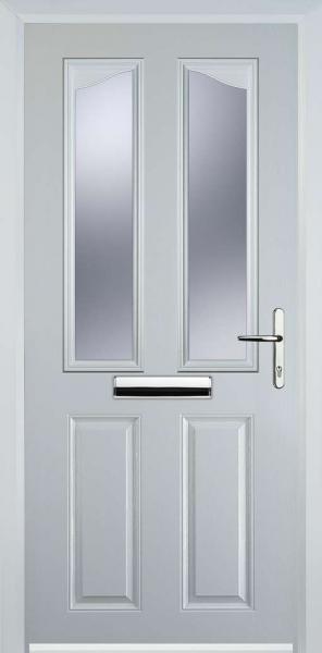 White 2 Panel 2 Angle Composite Front Door