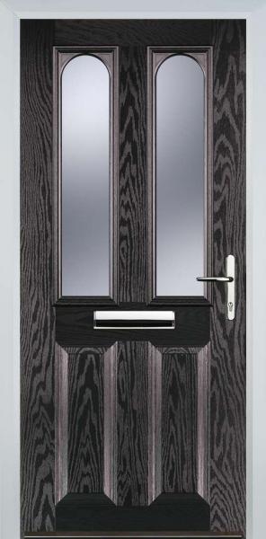 Black Brown 2 Panel 2 Arch Composite Front Door