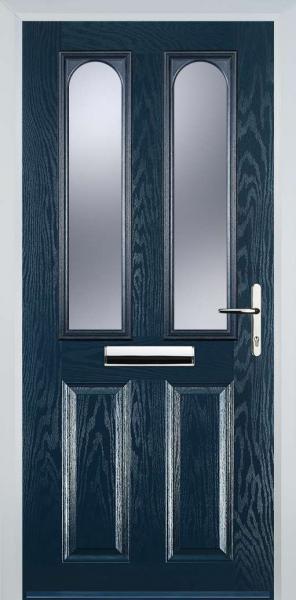 Blue 2 Panel 2 Arch Composite Front Door