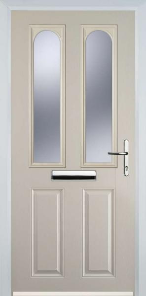 Cream 2 Panel 2 Arch Composite Front Door