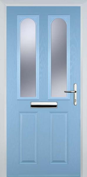 Duck Egg Blue 2 Panel 2 Arch Composite Front Door