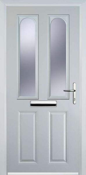 White 2 Panel 2 Arch Composite Front Door