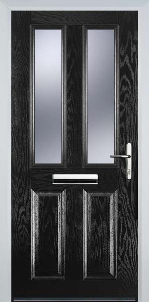 Black 2 Panel 2 Square Composite Front Door