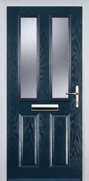 Blue 2 Panel 2 Square Composite Front Door