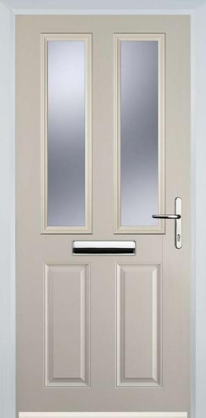 Cream 2 Panel 2 Square Composite Front Door