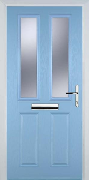 Duck Egg Blue 2 Panel 2 Square Composite Front Door