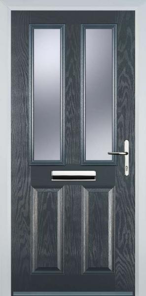 Grey 2 Panel 2 Square Composite Front Door