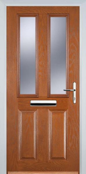 Oak 2 Panel 2 Square Composite Front Door